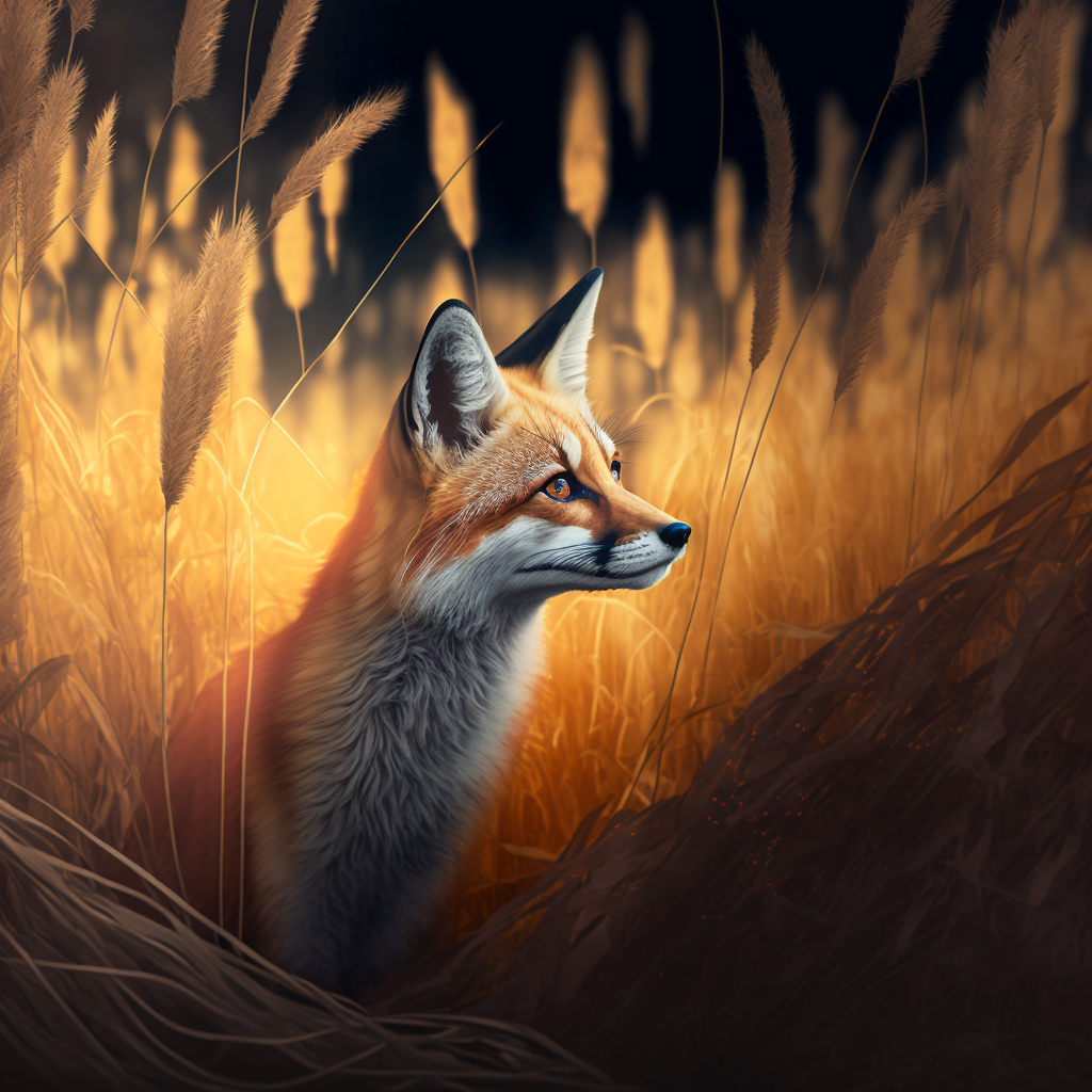 Fictional Fox Foxtail Field for Foxes- Ai Art by Fiction-Art-Author on DeviantArt