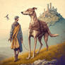 A Fairy Tale Traveler and His Greyhound- Ai Art