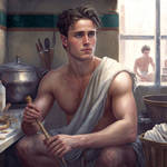 Pellius on Bathhouse Duty- Ai Art