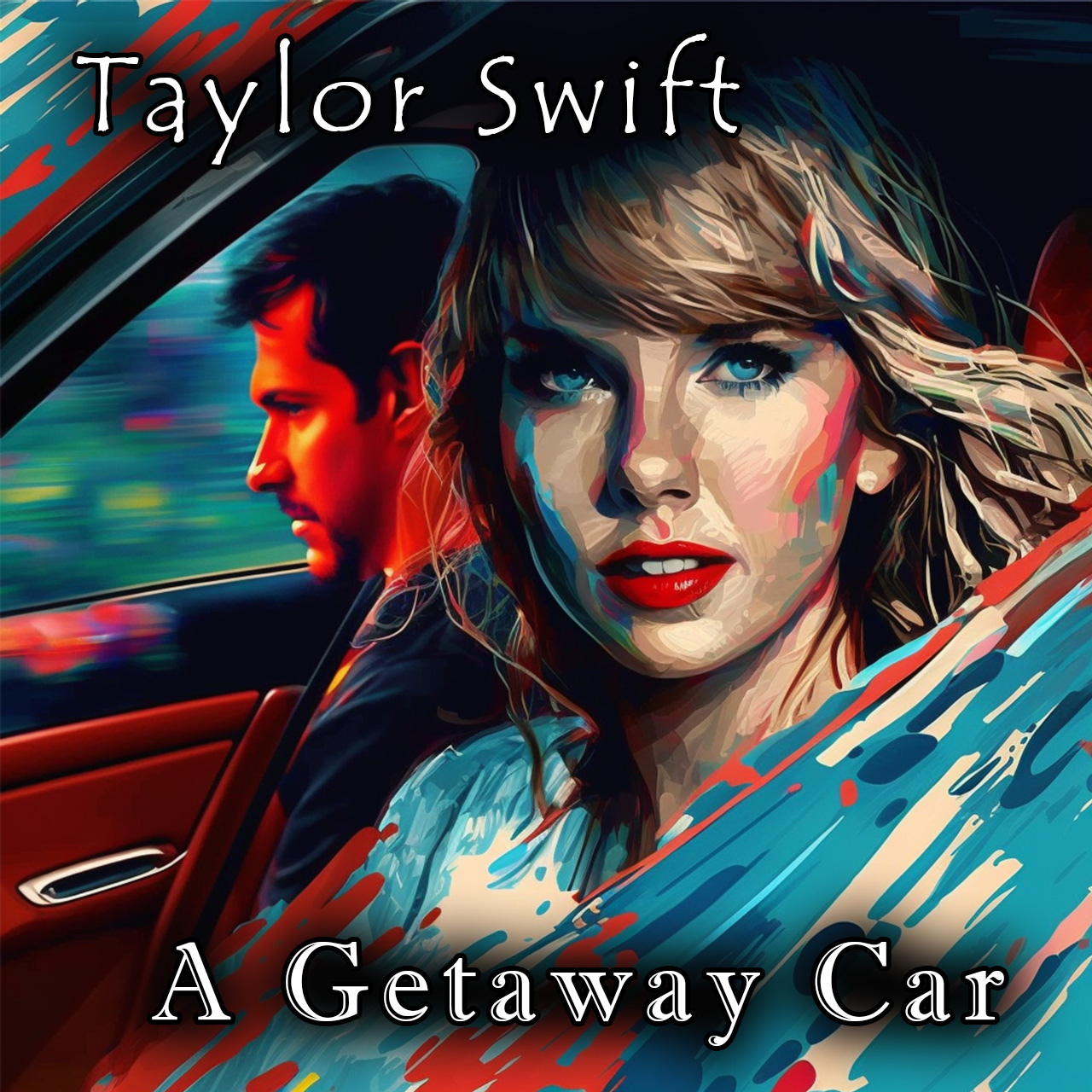 Getaway Car Red Taylor Swift Digital Art Print