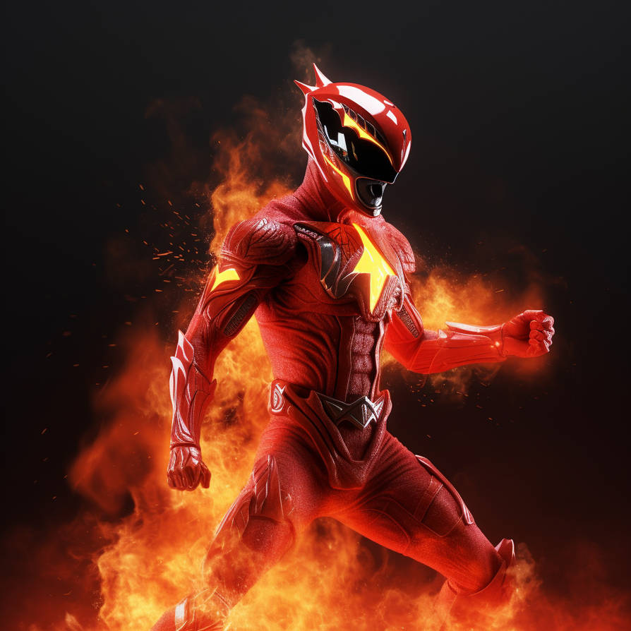 A Fire Power Ranger- Ai Art by Fiction-Art-Author on DeviantArt