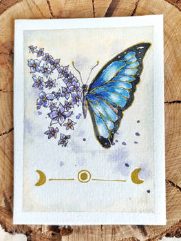Original ACEO card 'Blue Swallowtail'