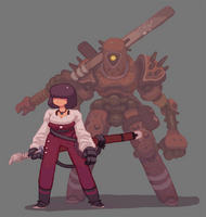 Sword Girl and Sword Bot