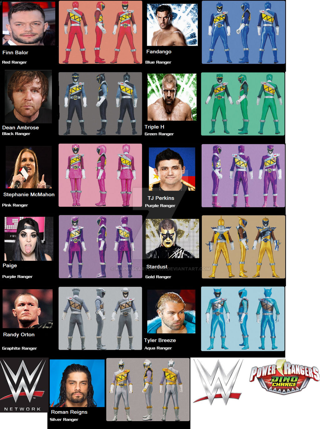WWE and Power rangers Dino Charge by HappyscaryDean31 on DeviantArt