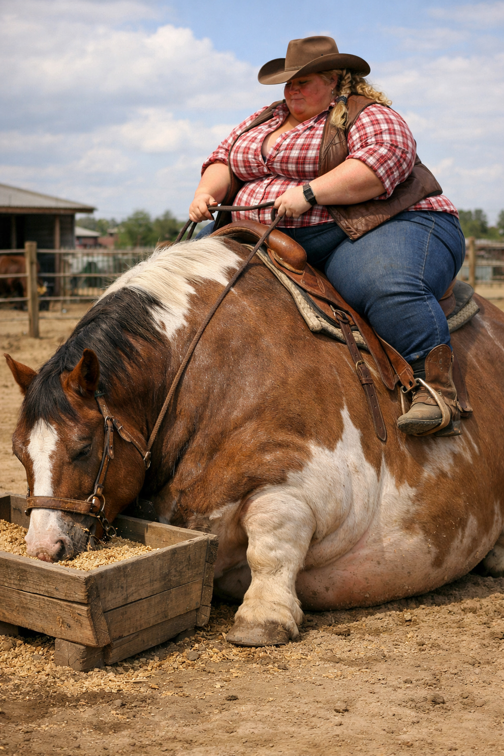 Wild Ride Fat Enormous Cowgirl and fat horse! by AI-Slop on DeviantArt
