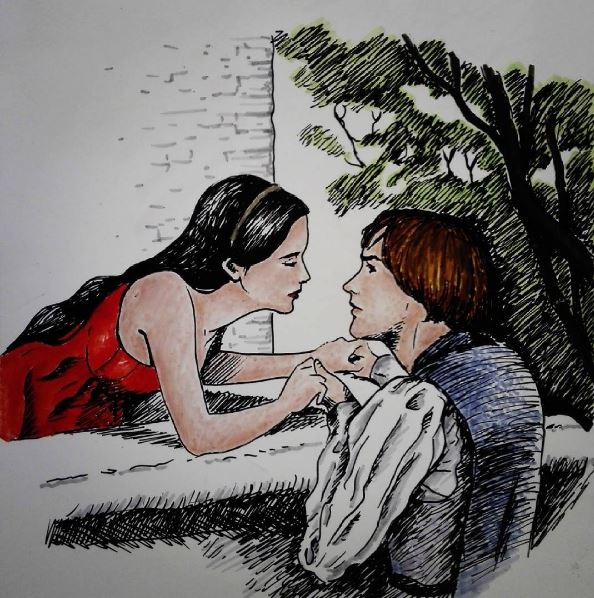 Romeo and Juliet (ink)