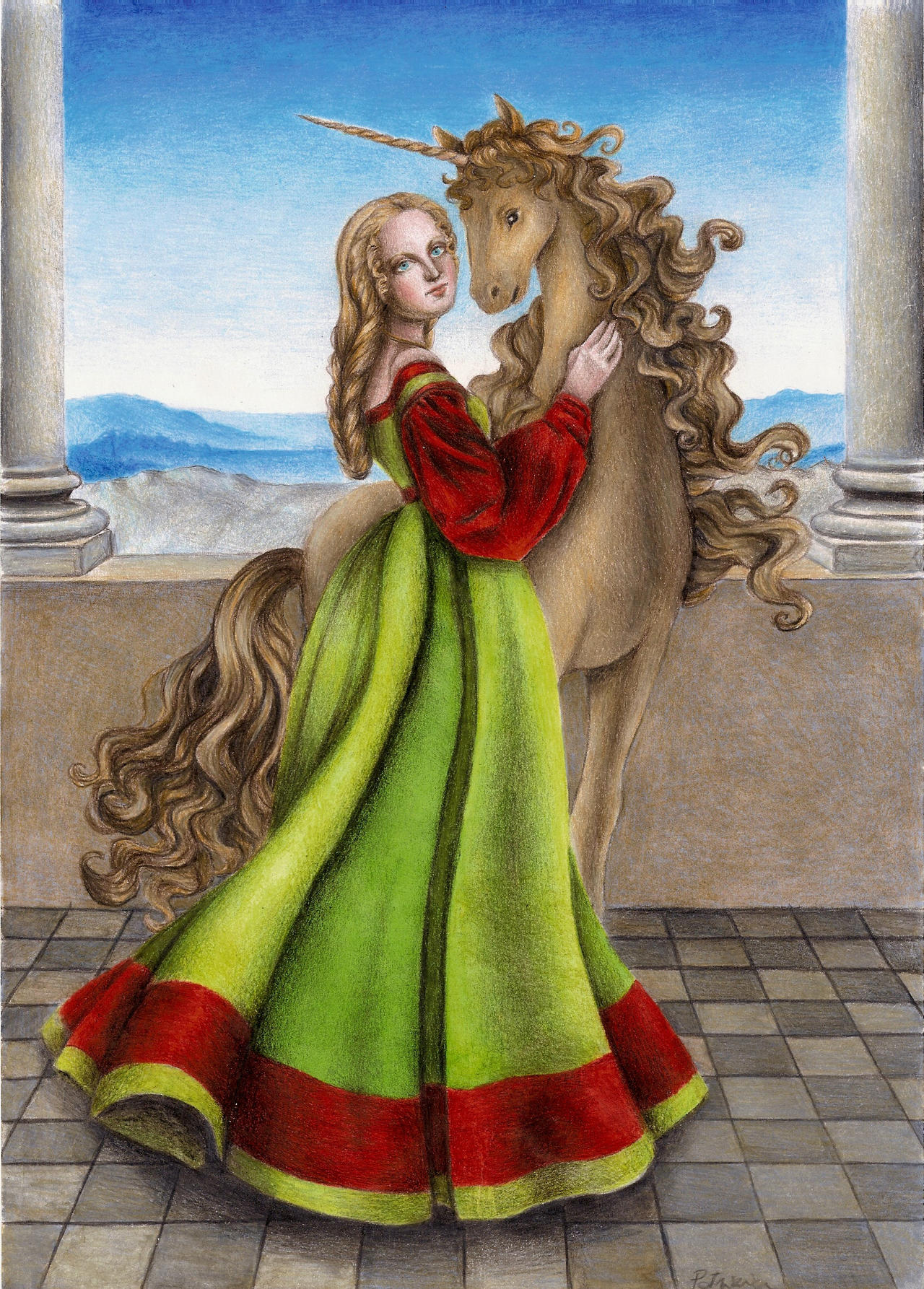 Young woman with unicorn by DreamyNaria on DeviantArt