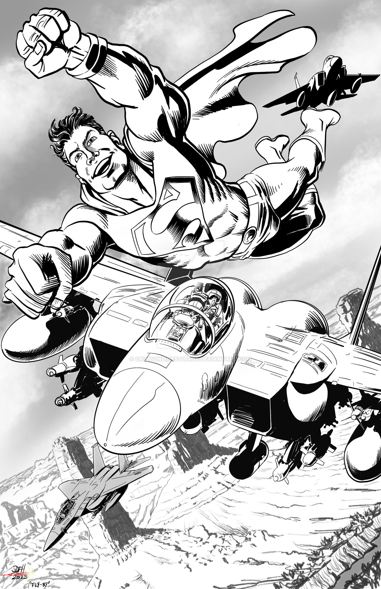 Superman Fly-By by CrimsonLineStudios on DeviantArt