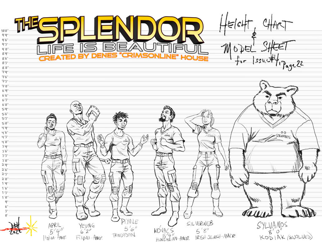 The Splendor height chart and model sheet by CrimsonLineStudios on ...