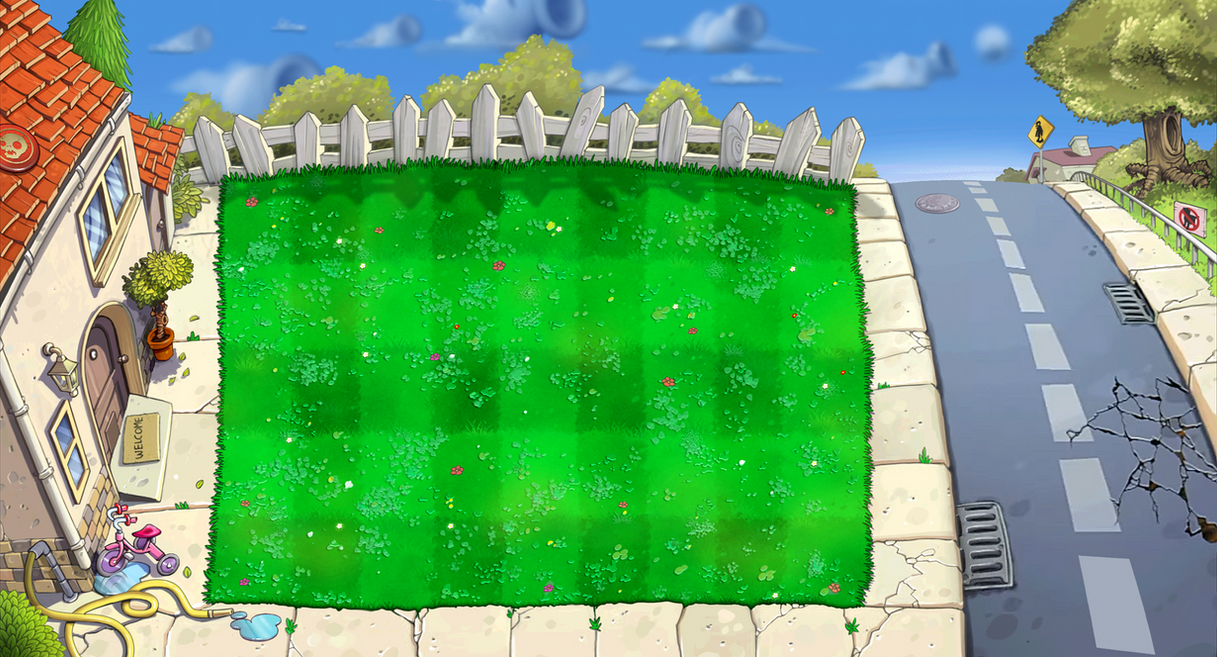 Pvz Layout Plants vs Zombies HD lawn by baskingsharkcommunty on DeviantArt