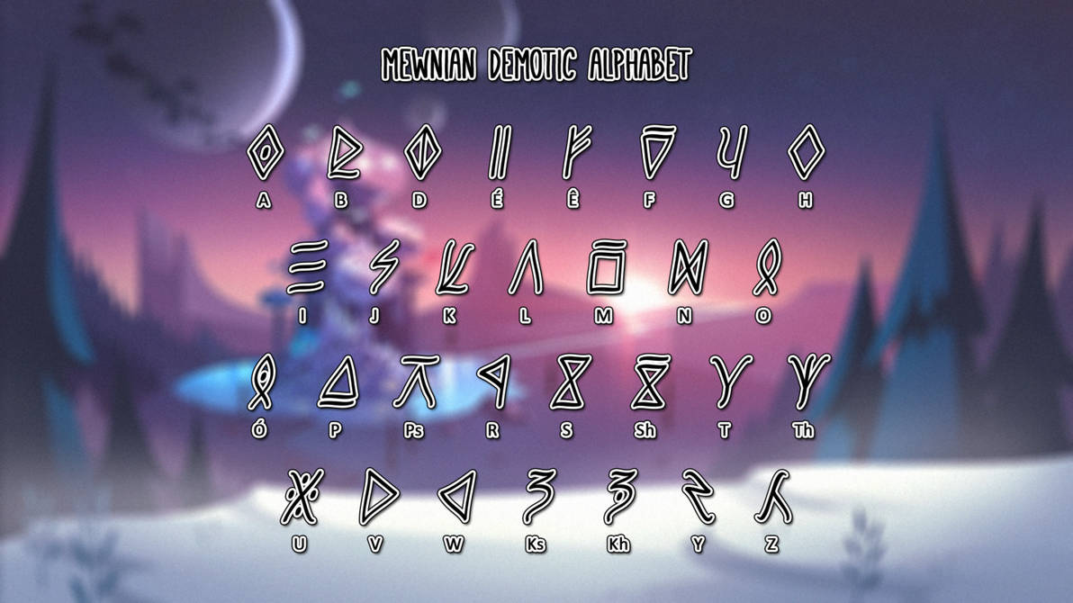 Demonic Script Mewnian Demotic Alphabet by TiffanytheJoyful on DeviantArt