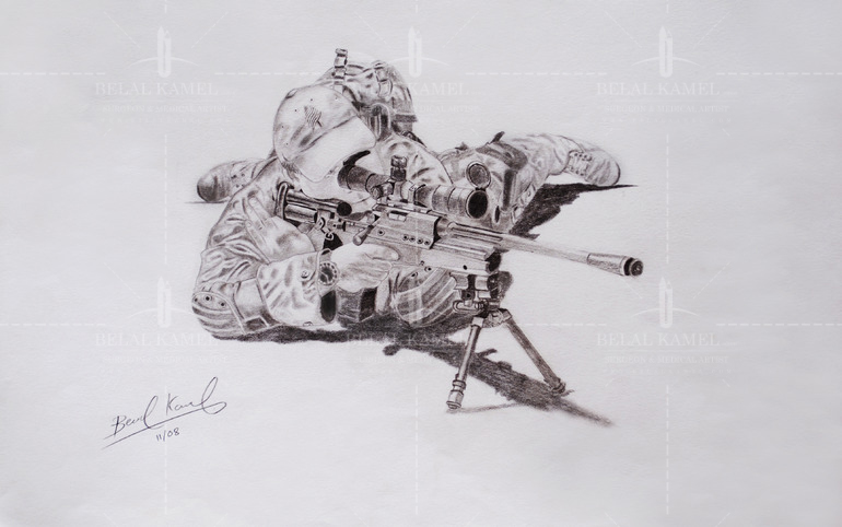 army sniper drawings