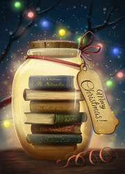 Christmas Books Bottle