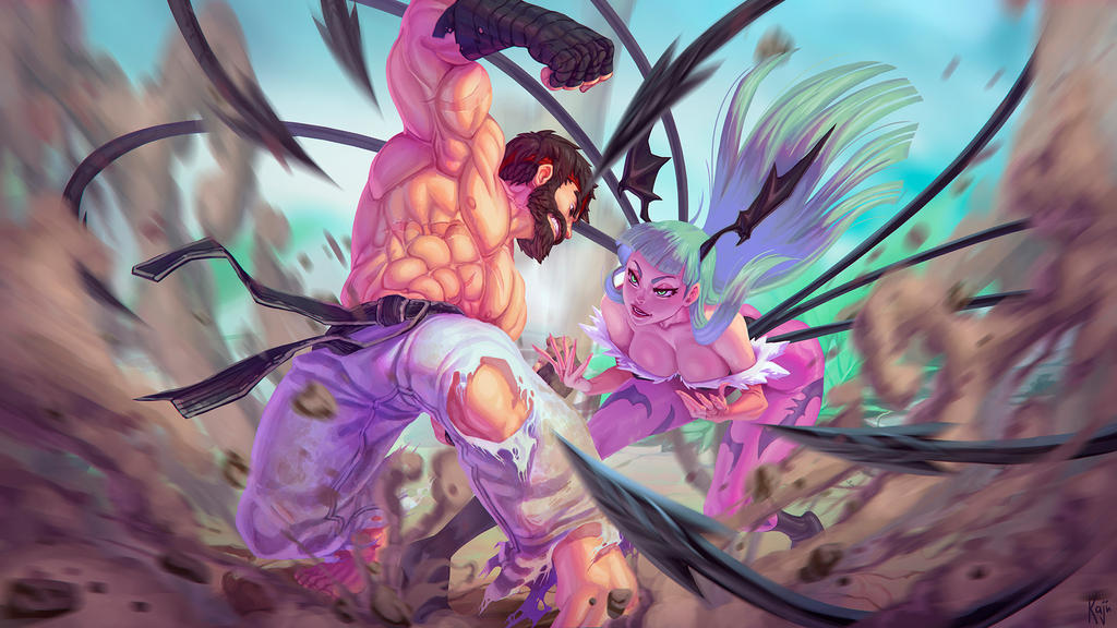 Morrigan Vs Ryu Ryu vs Morrigan by kajinman on DeviantArt