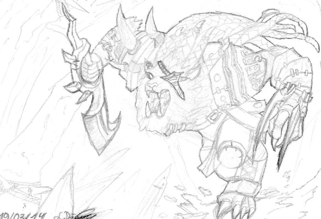 Scanned Original Drawing Rengar by dziugys1 on DeviantArt