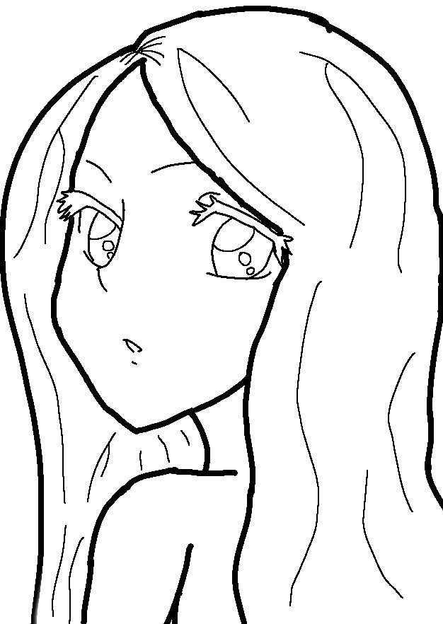 Anime girl (non coloured) by CatKWEEN57 on DeviantArt