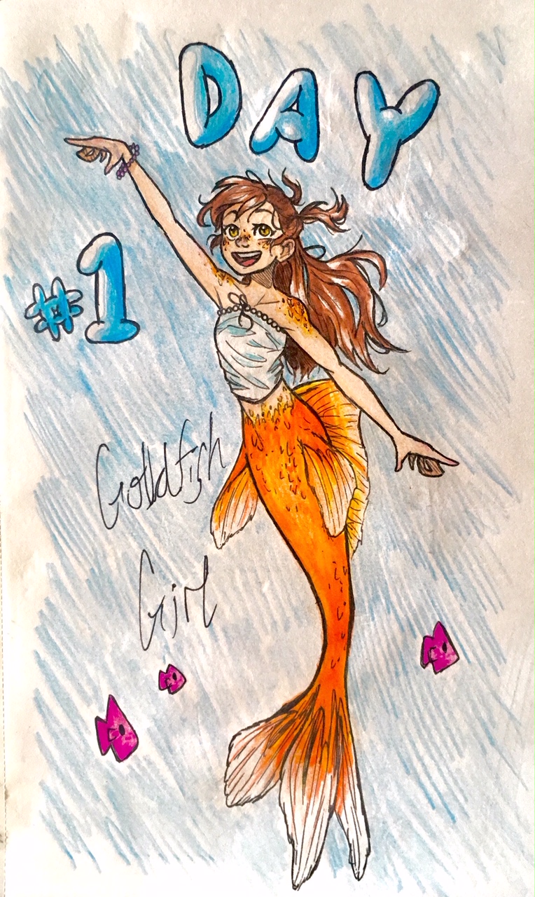 MerMay Day #1, Goldfish MerGirl by Lyssabug17 on DeviantArt