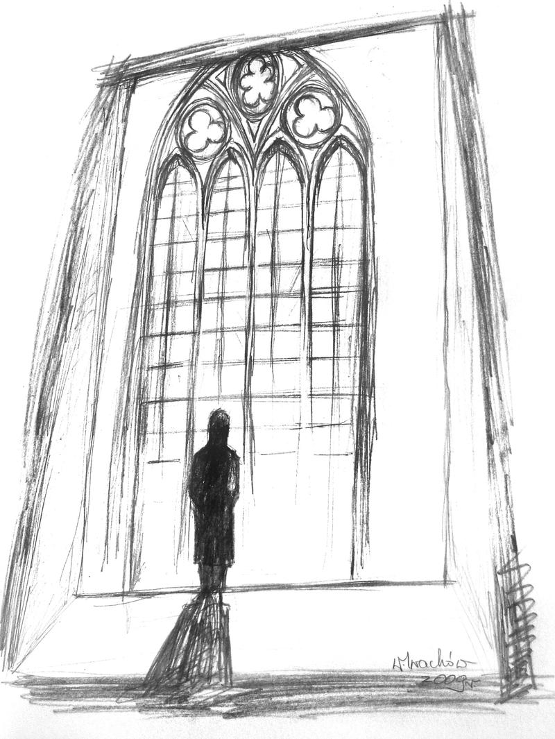 window behind a window sketch