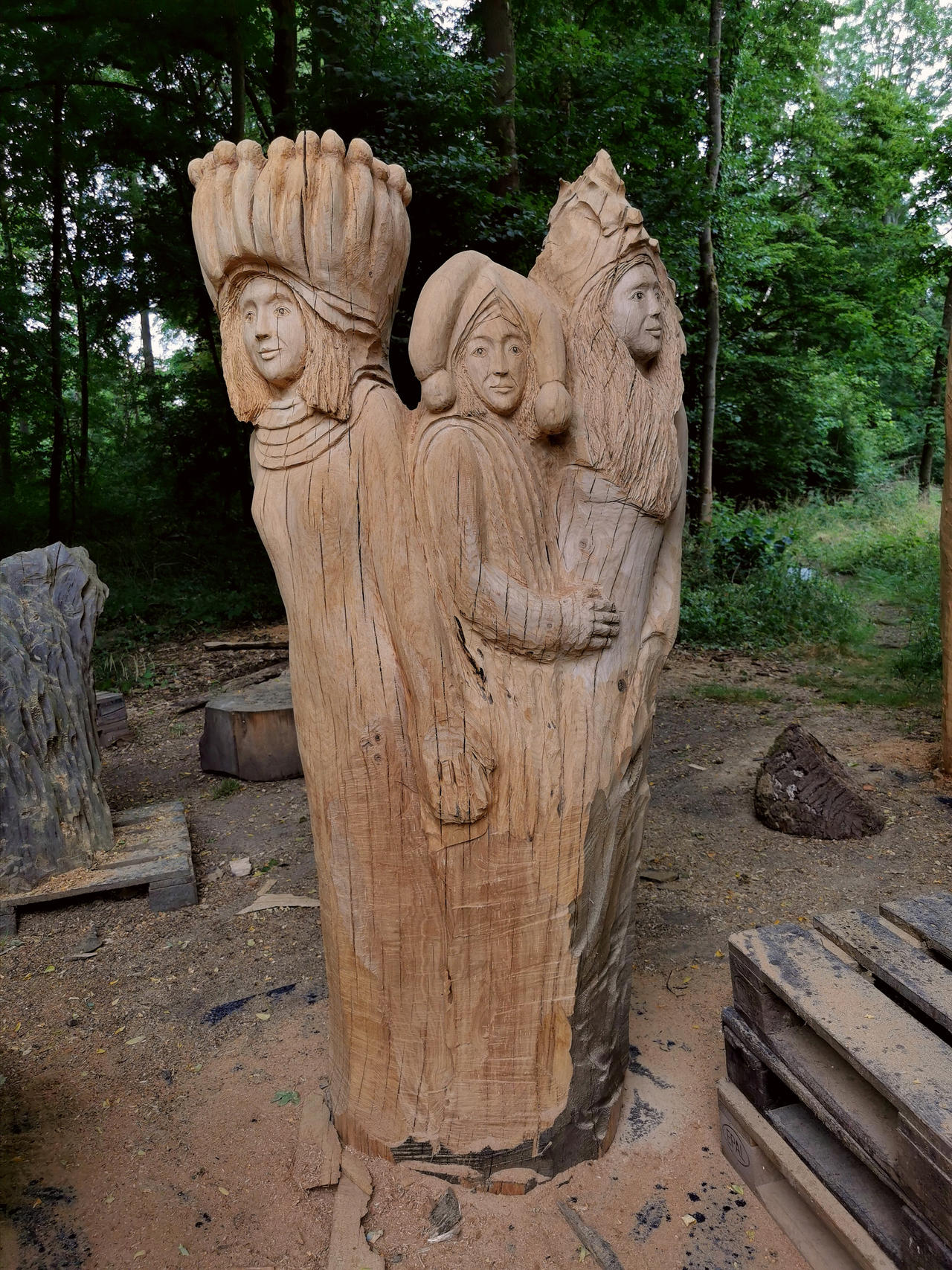 WIP large oak sculpture by Stephan Guber