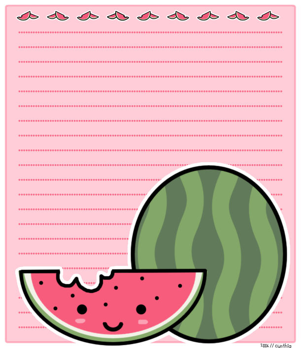 Another watermelon stationary by PinkNyu on DeviantArt