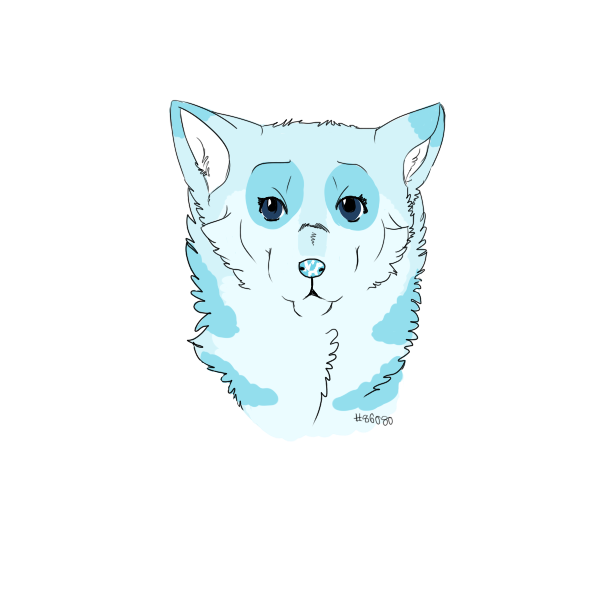 Blue wolf commission by Frollen on DeviantArt