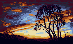 Pixel sunset