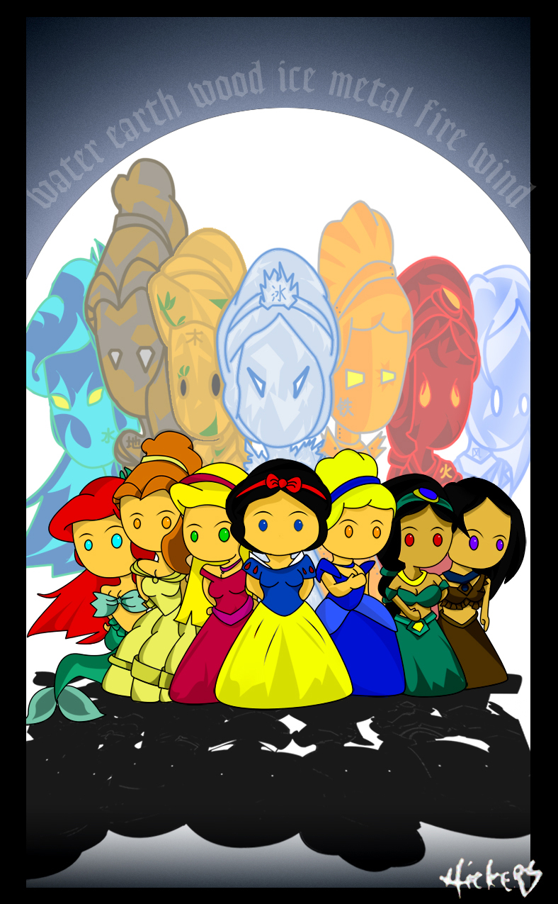 Disney Elemental Princesses by hickers1084 on DeviantArt