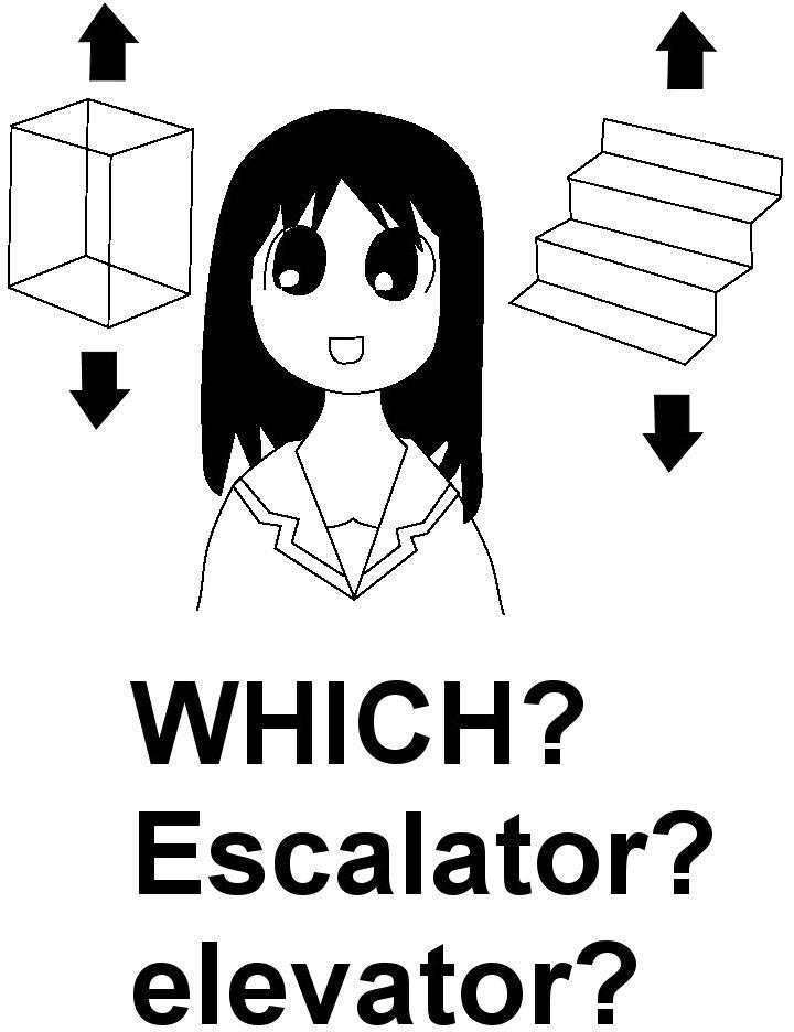 Escalator or elevator?