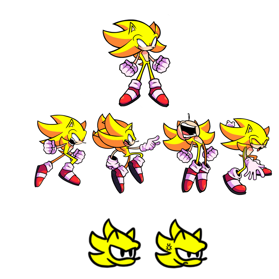 FNF Super Sonic Poses Concept by kalel156 on DeviantArt