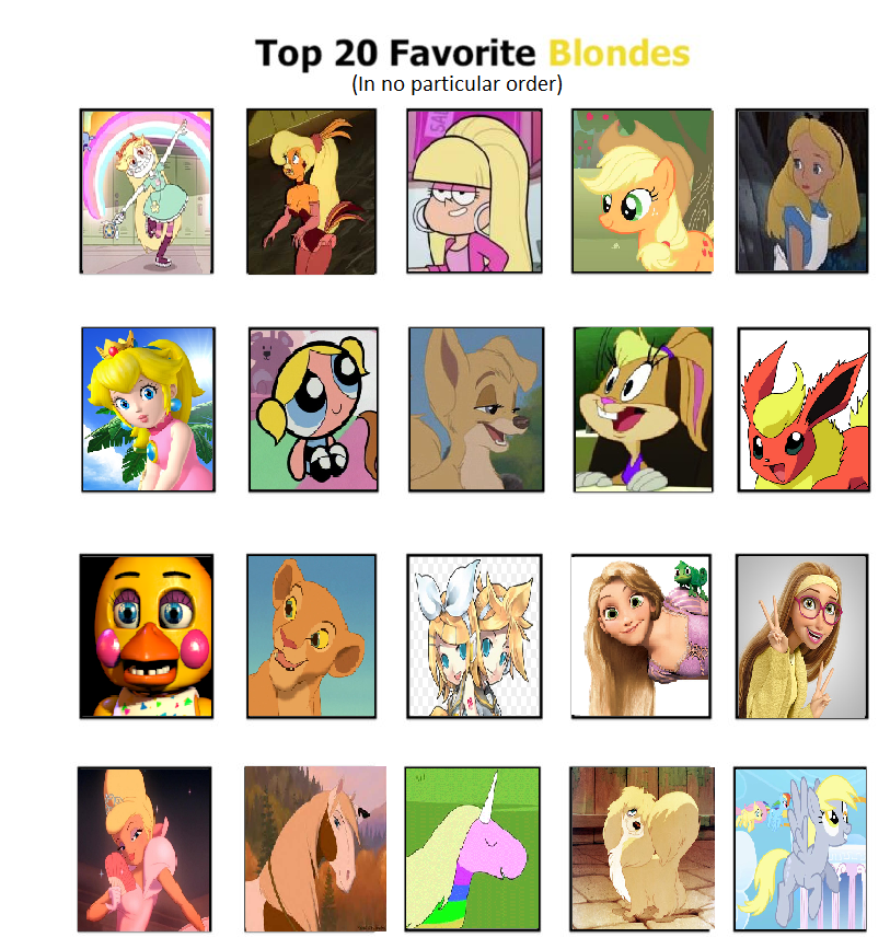 Top 20 Favorite Blondes by thetankmoment on DeviantArt