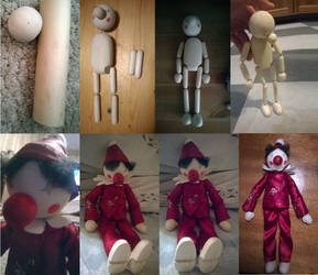 Clown wooden puppet toy