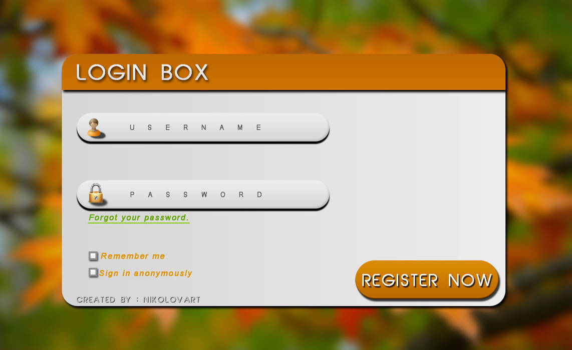 LoginBox NikolovArt by NikolovART on DeviantArt