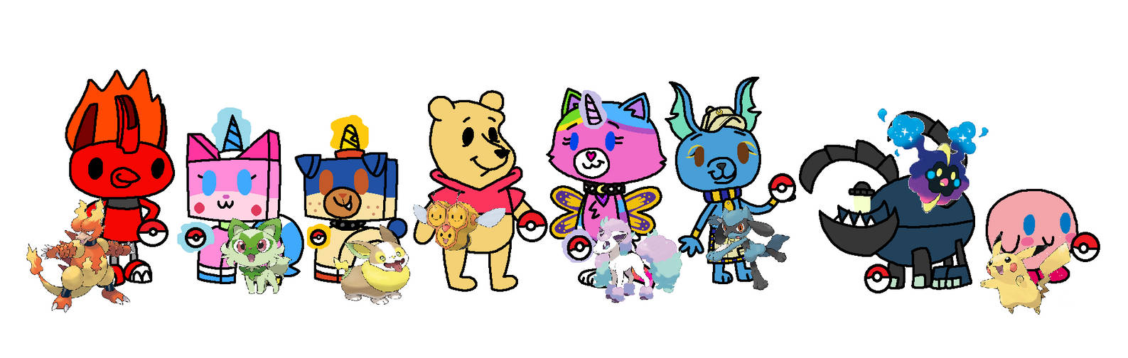 WOC Main 8's Pokemon Partners by TheSillyGooseClub on DeviantArt