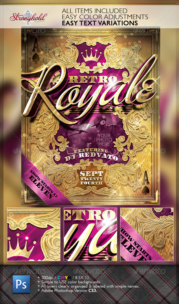 RETRO ROYAL CLUB FLYER TEMPLATE