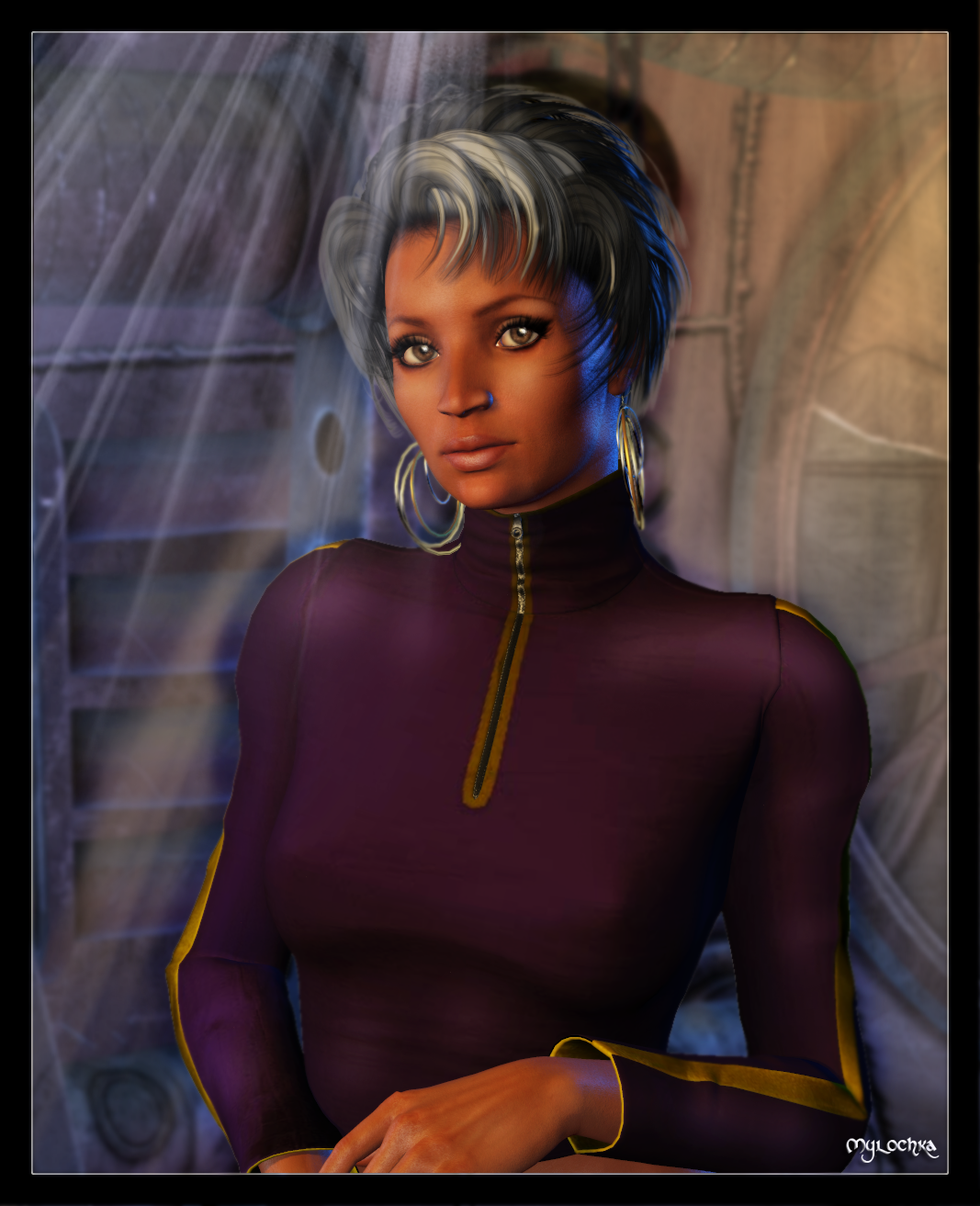 Uhura Portrait 01 Tech Background