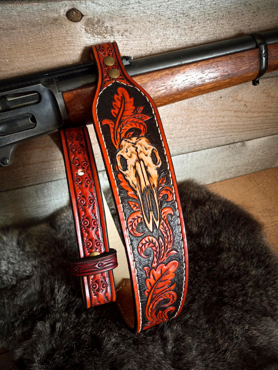 Tooled Leather Gun Sling By EastCoastLeather On DeviantArt tooled-leather-gun-sling-by-eastcoastleather-on-deviantart