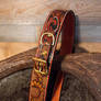 Sunflower Tooled Leather Dog Collar