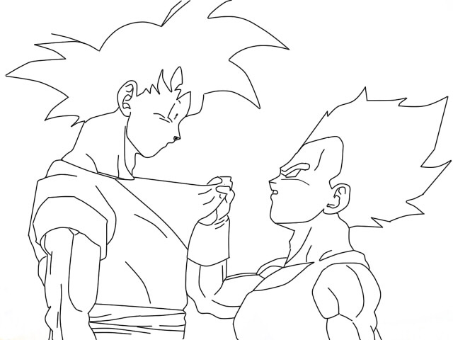 Lineart Goku vs Vegeta