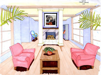 Living Room- Hand Rendering