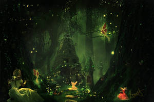 Photomanipulation fairy forest