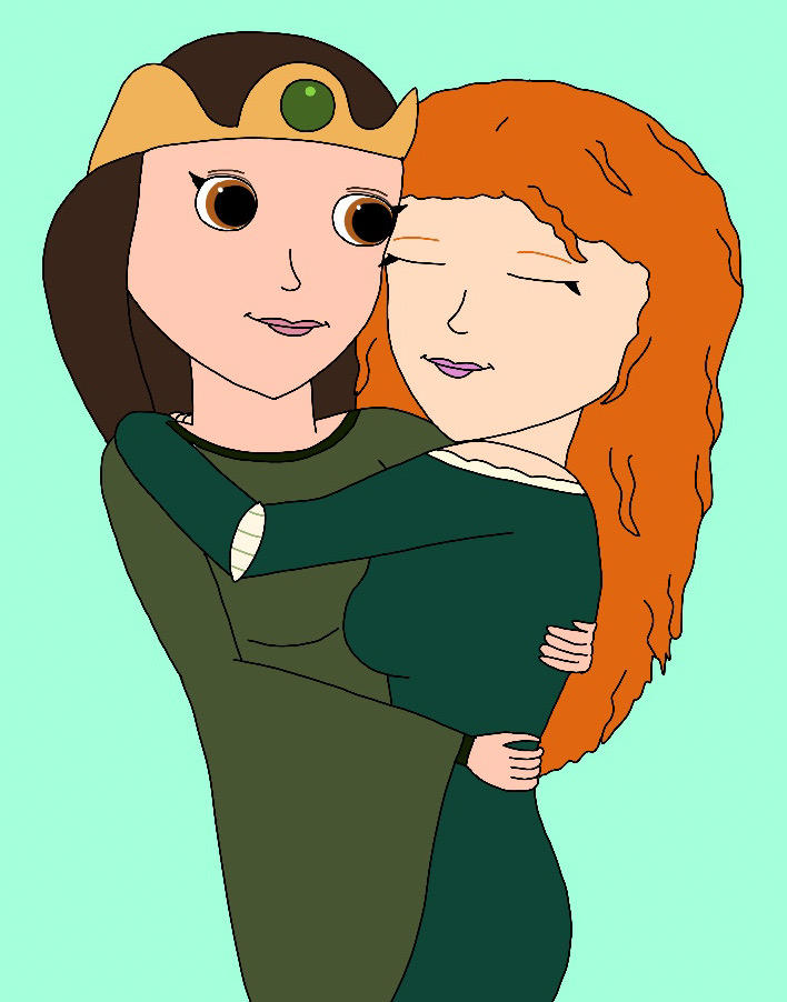 Merida and Elinor's Mother and Daughter hug by RobsonDoodle on DeviantArt