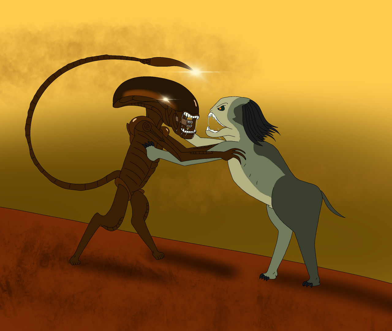 Predator vs. Alien by timswit on DeviantArt