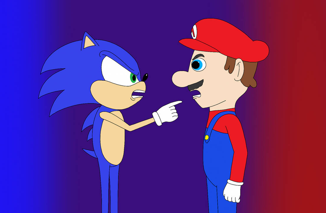 Sonic and Mario arguing by RobsonDoodle on DeviantArt
