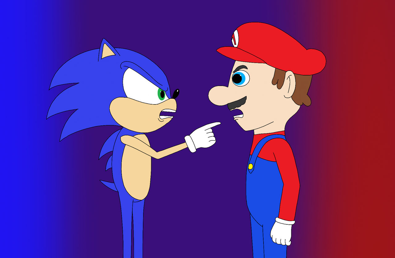 Sonic and Mario arguing by RobsonDoodle on DeviantArt