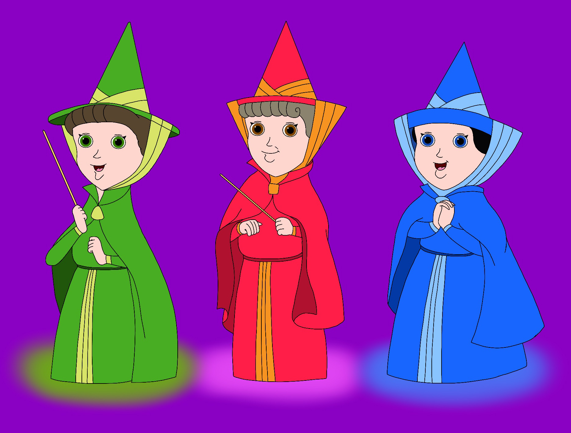 Fauna, Flora and Merryweather by RobsonDoodle on DeviantArt