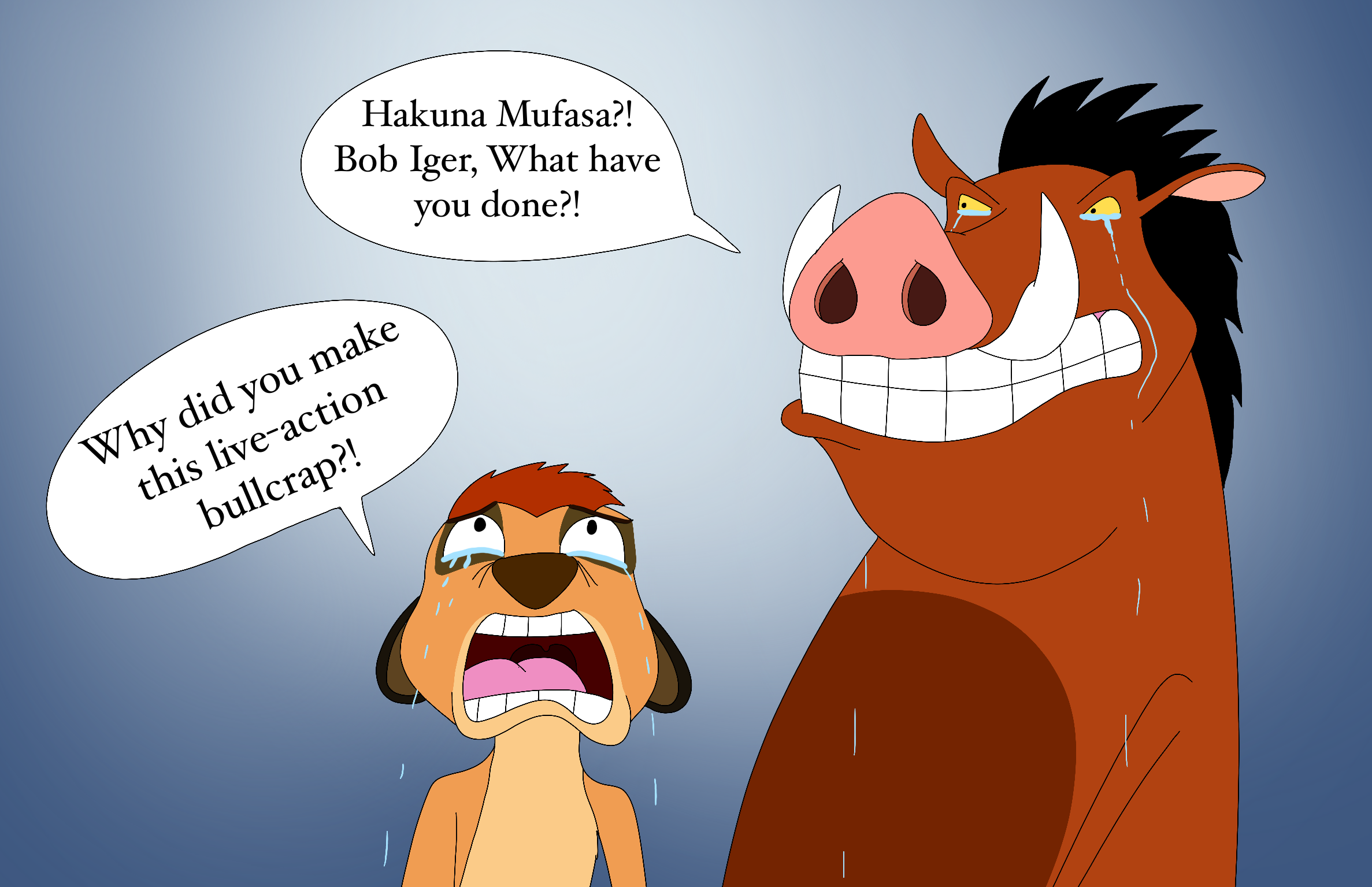 Timon and Pumbaa after Mufasa, The Lion King by RobsonDoodle on DeviantArt