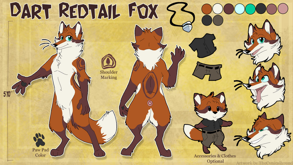 Dart Redtail Fox Reference Sheet by TheCynicalHound on DeviantArt