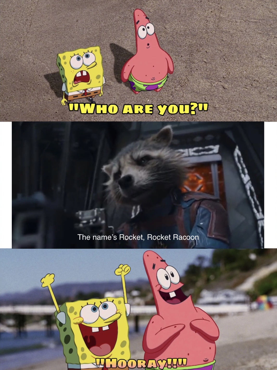 Spongebob Rattic SpongeBob and Patrick Meets Rocket Racoon by LionBoy218 on DeviantArt