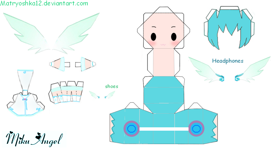 Miku Hatsune Angel Papercraft