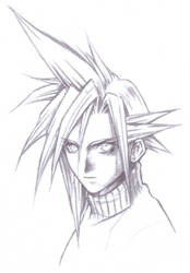 Concept Art FFVII - Cloud Menu (uncolored)